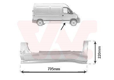 Van Wezel Seitenwand [Hersteller-Nr. 4391102] für Iveco, Nissan, Opel, Renault von VAN WEZEL