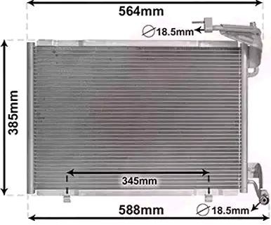 VAN WEZEL Klimakondensator FORD 18015711 1856010,C1B119710DB,1819980 Kondensator,Klimakühler,Kondensator Klimaanlage,Kondensator, Klimaanlage von VAN WEZEL