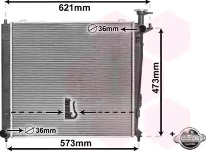 VAN WEZEL Kühler, Motorkühlung KIA 83002272 253102P100 Kühler,Wasserkühler,Autokühler,Motorkühler von VAN WEZEL