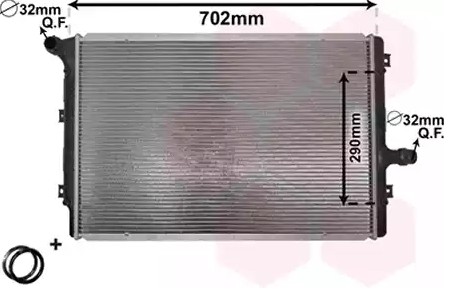 VAN WEZEL Kühler, Motorkühlung VW,AUDI,SKODA 58012208 1K0121251AB,1K0121251DD,5C0121251L Kühler,Wasserkühler,Autokühler,Motorkühler 1K0121251BK von VAN WEZEL