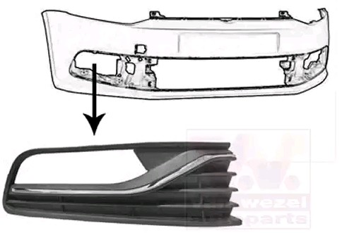 VAN WEZEL Lüftungsgitter VW 5814594 6C0854662,6C0854662C,6C0854662CRYP Stoßstange Gitter,Lüftungsgitter, Stoßfänger 6C0854662RYP von VAN WEZEL