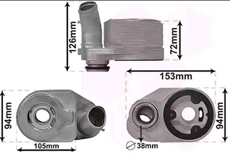 VAN WEZEL Ölkühler FIAT 17013703 5801555580,5801630224,504375378 Ölkühler, Motoröl von VAN WEZEL