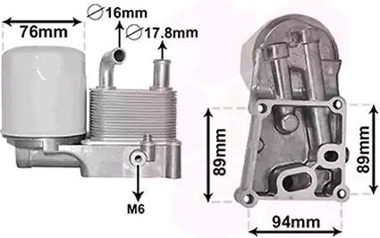 VAN WEZEL Ölkühler FORD 18003598 1131886,1149418,1212740 Ölkühler, Motoröl 1405017,2M5Q6B624BC,2M5Q6B624BD,1144253,1306342,1S4Q6A642AB,1S4Q6B624AB von VAN WEZEL