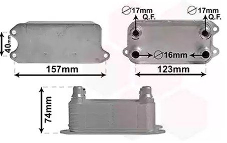 VAN WEZEL Ölkühler MERCEDES-BENZ 30013702 995001100,995002300,A0995001100 Ölkühler, Motoröl A0995002300,0995001100,0995002300 von VAN WEZEL