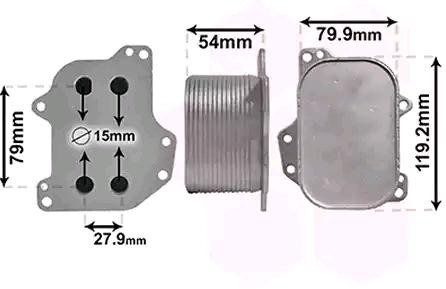 VAN WEZEL Ölkühler VW,AUDI,SKODA 03013701 03N115389K,03N117021,03N115389A Ölkühler, Motoröl 03N115389B von VAN WEZEL