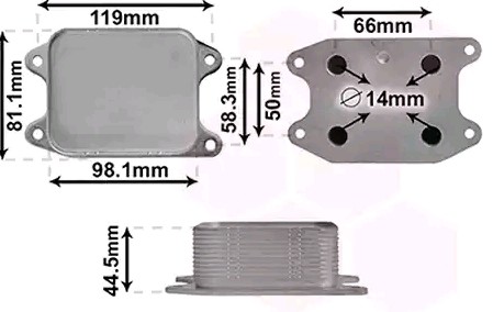 VAN WEZEL Ölkühler VW,AUDI,SKODA 58013703 04E117021B,04E117021C,04E117021K Ölkühler, Motoröl von VAN WEZEL