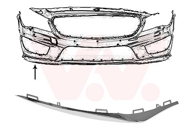 Van Wezel Blende, Stoßfänger [Hersteller-Nr. 2937582] für Mercedes-Benz von VAN WEZEL