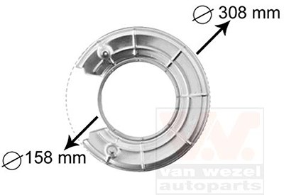 Van Wezel Deckblech Bremsscheibe hinten [Hersteller-Nr. 3766373] für Opel, Saab, BMW, Fiat, Daihatsu, Audi, Citroën von VAN WEZEL