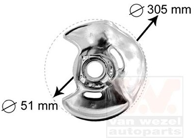 Van Wezel Deckblech Bremsscheibe vorne links [Hersteller-Nr. 3024371] für Mercedes-Benz von VAN WEZEL