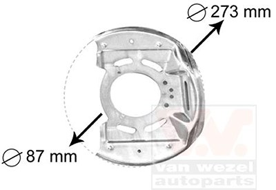 Van Wezel Deckblech für Bremsscheibe vorne [Hersteller-Nr. 3763371] für Audi, Opel von VAN WEZEL