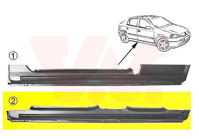 Van Wezel Einstiegblech, 4-Türig, 5-Türig [Hersteller-Nr. 3742104] für Opel von VAN WEZEL