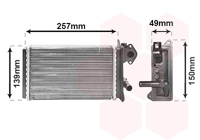 Van Wezel Heizungskühler Wärmetauscher 212x157x42 [Hersteller-Nr. 58006062] für Audi, VW von VAN WEZEL