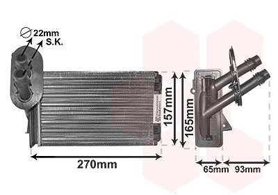 Van Wezel Heizungskühler Wärmetauscher 234x156x42 [Hersteller-Nr. 58006173] für Audi, Seat, Skoda, VW von VAN WEZEL