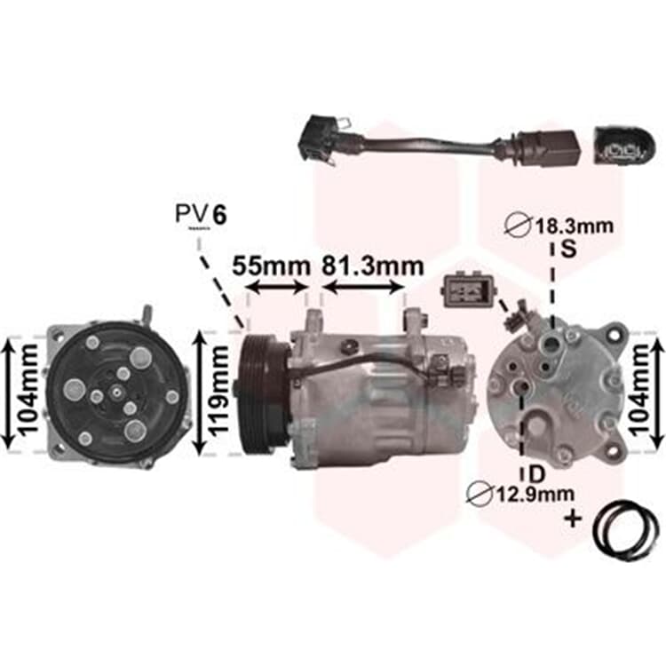 Van Wezel Klimakompressor Audi A3 TT Seat Ibiza III Skoda Octavia VW Golf IV von VAN WEZEL