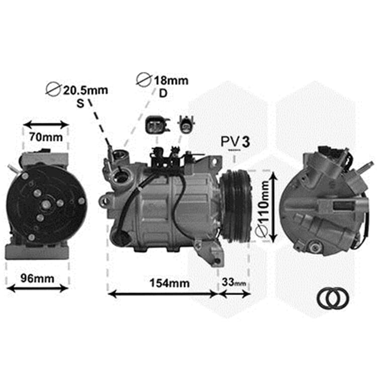 Van Wezel Klimakompressor Ford Mondeo S-Max Volvo S60 S80 V60 V70 Xc60 Xc70 von VAN WEZEL