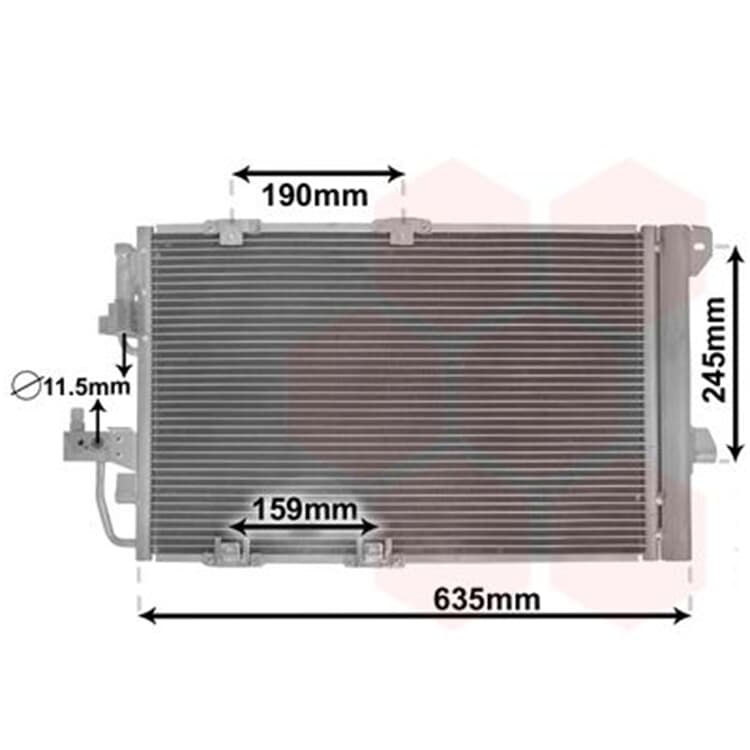 Van Wezel Klimakondensator + Trockner Opel Astra G Zafira A 1,2 - 2,2 + 16V DI DTI OPC von VAN WEZEL