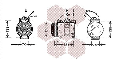 Van Wezel Kompressor, Klimaanlage [Hersteller-Nr. 0300K015] für Audi, Skoda, VW von VAN WEZEL