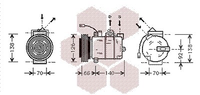 Van Wezel Kompressor, Klimaanlage [Hersteller-Nr. 0300K150] für Audi, VW, Skoda von VAN WEZEL