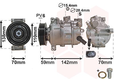 Van Wezel Kompressor, Klimaanlage [Hersteller-Nr. 0300K401] für Audi von VAN WEZEL