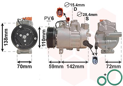 Van Wezel Kompressor, Klimaanlage [Hersteller-Nr. 0300K411] für Audi von VAN WEZEL