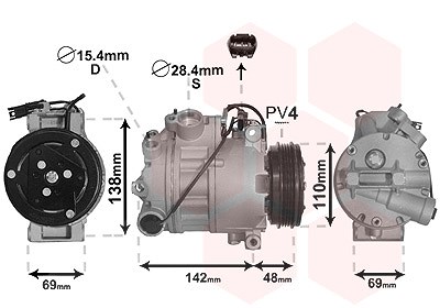 Van Wezel Kompressor, Klimaanlage [Hersteller-Nr. 0600K443] für BMW von VAN WEZEL