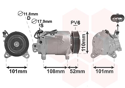 Van Wezel Kompressor, Klimaanlage [Hersteller-Nr. 0600K566] für BMW, Mini von VAN WEZEL