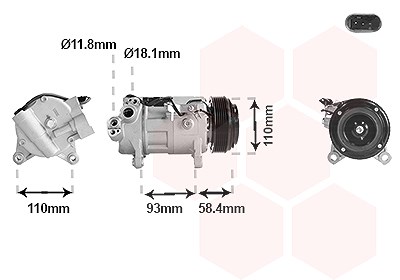 Van Wezel Kompressor, Klimaanlage [Hersteller-Nr. 0601K709] für BMW von VAN WEZEL