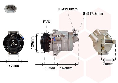 Van Wezel Kompressor, Klimaanlage [Hersteller-Nr. 0800K052] für Chevrolet von VAN WEZEL