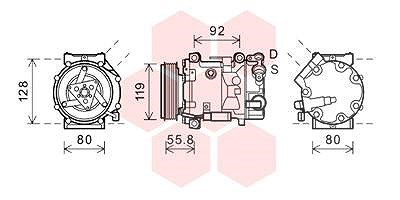 Van Wezel Kompressor, Klimaanlage [Hersteller-Nr. 0900K282] für Citroën, Peugeot von VAN WEZEL