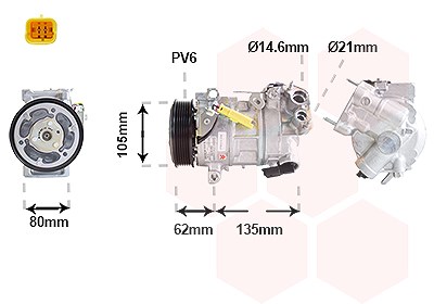 Van Wezel Kompressor, Klimaanlage [Hersteller-Nr. 0901K703] für Citroën, Opel von VAN WEZEL