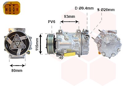 Van Wezel Kompressor, Klimaanlage [Hersteller-Nr. 0901K706] für Citroën, Peugeot von VAN WEZEL