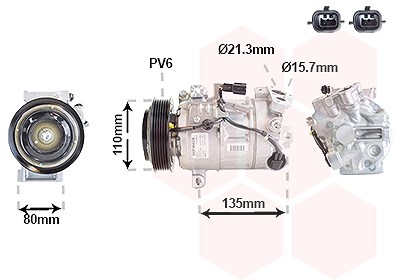 Van Wezel Kompressor, Klimaanlage [Hersteller-Nr. 1301K702] für Nissan, Renault von VAN WEZEL