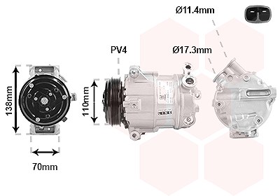 Van Wezel Kompressor, Klimaanlage [Hersteller-Nr. 1701K703] für Fiat von VAN WEZEL