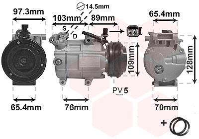 Van Wezel Kompressor, Klimaanlage [Hersteller-Nr. 1800K391] für Ford, Volvo von VAN WEZEL