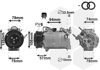 Van Wezel Kompressor, Klimaanlage [Hersteller-Nr. 1800K587] für Ford von VAN WEZEL