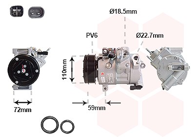 Van Wezel Kompressor, Klimaanlage [Hersteller-Nr. 1801K730] für Ford, Ford Usa von VAN WEZEL