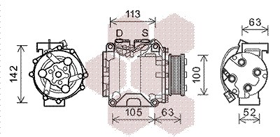 Van Wezel Kompressor, Klimaanlage [Hersteller-Nr. 2500K237] für Honda von VAN WEZEL