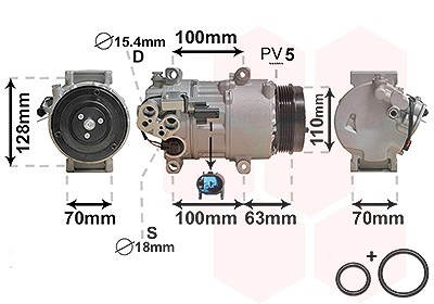 Van Wezel Kompressor, Klimaanlage [Hersteller-Nr. 3000K434] für Mercedes-Benz von VAN WEZEL