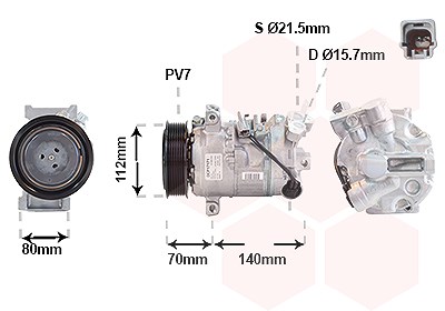 Van Wezel Kompressor, Klimaanlage [Hersteller-Nr. 3001K715] für Mercedes-Benz von VAN WEZEL