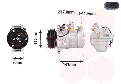 Van Wezel Kompressor, Klimaanlage [Hersteller-Nr. 3001K719] für Mercedes-Benz von VAN WEZEL