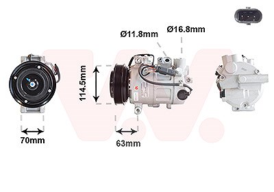 Van Wezel Kompressor, Klimaanlage [Hersteller-Nr. 3001K727] für Mercedes-Benz von VAN WEZEL