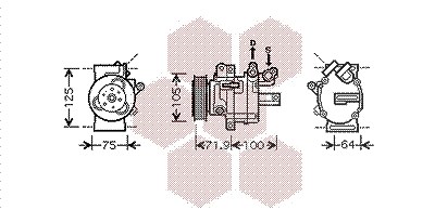 Van Wezel Kompressor, Klimaanlage [Hersteller-Nr. 4000K317] für Citroën, Peugeot, Toyota von VAN WEZEL