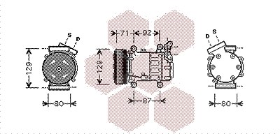 Van Wezel Kompressor, Klimaanlage [Hersteller-Nr. 4300K401] für Mercedes-Benz, Nissan, Renault von VAN WEZEL