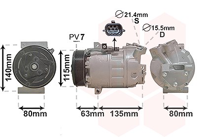 Van Wezel Kompressor, Klimaanlage [Hersteller-Nr. 4300K486] für Fiat, Nissan, Opel, Renault von VAN WEZEL