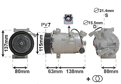 Van Wezel Kompressor, Klimaanlage [Hersteller-Nr. 4300K491] für Renault von VAN WEZEL