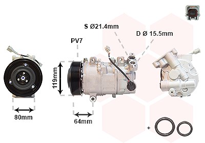 Van Wezel Kompressor, Klimaanlage [Hersteller-Nr. 4300K492] für Renault von VAN WEZEL