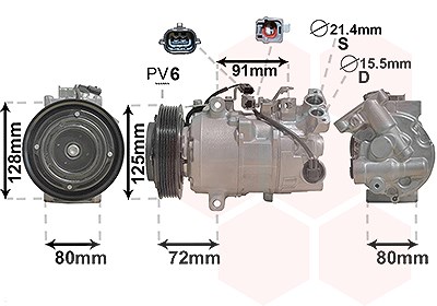 Van Wezel Kompressor, Klimaanlage [Hersteller-Nr. 4300K628] für Renault von VAN WEZEL