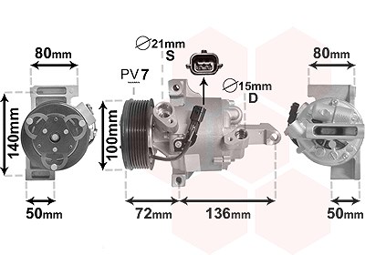 Van Wezel Kompressor, Klimaanlage [Hersteller-Nr. 4301K701] für Renault, Smart von VAN WEZEL