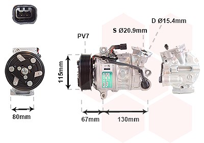 Van Wezel Kompressor, Klimaanlage [Hersteller-Nr. 4301K714] für Renault von VAN WEZEL