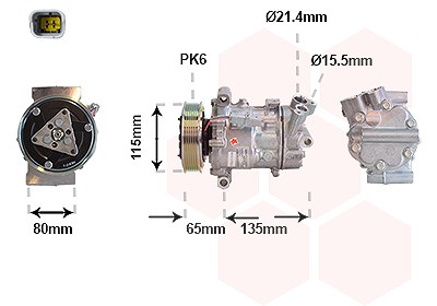 Van Wezel Kompressor, Klimaanlage [Hersteller-Nr. 4301K718] für Renault von VAN WEZEL